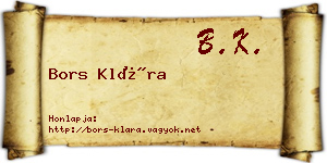 Bors Klára névjegykártya