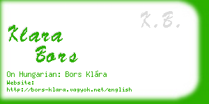 klara bors business card
